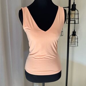 Express XS Peach Orange V-Neck Sleeveless Tank Top NWT